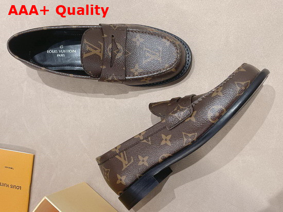 Louis Vuitton Chess Flat Loafer Cacao Brown Patent Monogram Canvas 1A8VL6 Replica