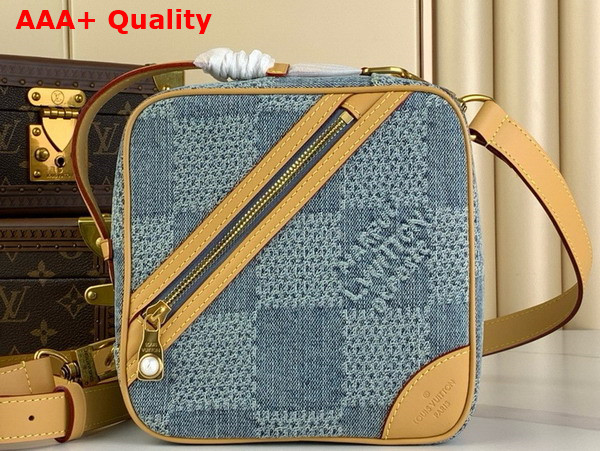 Louis Vuitton Chess Messenger Bag in Blue Damier Denim 3D Cotton Canvas N40706 Replica