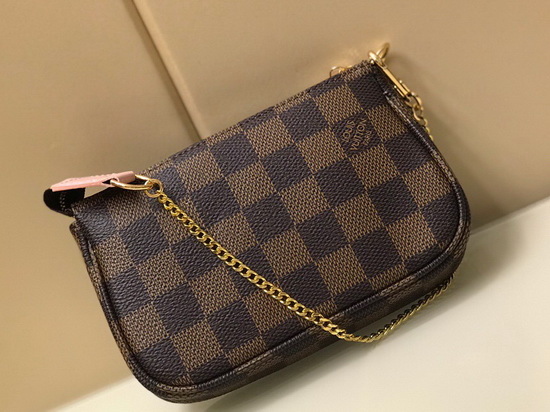 Louis Vuitton Christmas 2020 Edition of the Mini Pochette Accessoires in Damier Ebene Canvas N60402 Replica