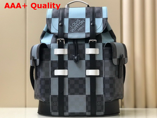 Louis Vuitton Christopher Backpack White Damier Graphite Giant Coated Canvas Black Cowhide Leather Trim N40400 Replica