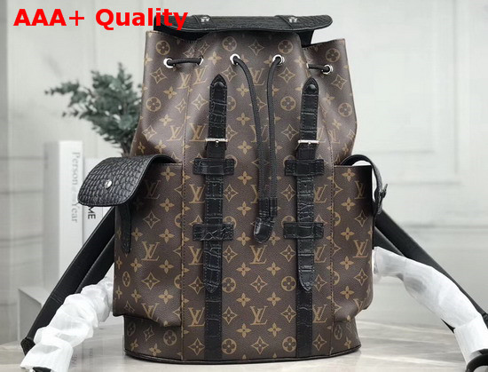 Louis Vuitton Christopher Backpack in Monogram Canvas and Crocodile Mat N93491 Replica