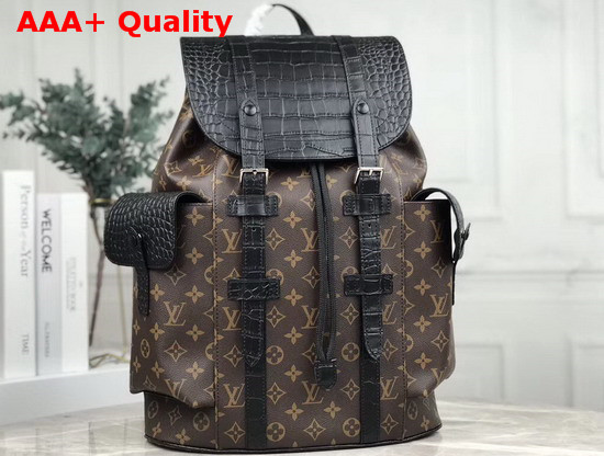 Louis Vuitton Christopher Backpack in Monogram Canvas and Crocodile Mat N93491 Replica