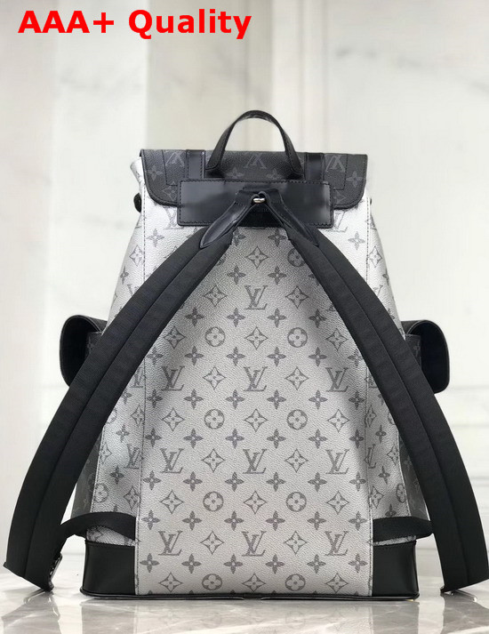 Louis Vuitton Christopher Backpack in Silver Monogram Canvas and Monogram Eclipse Canvas Replica