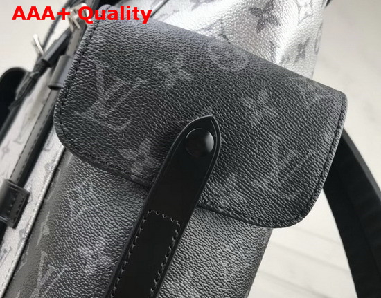 Louis Vuitton Christopher Backpack in Silver Monogram Canvas and Monogram Eclipse Canvas Replica