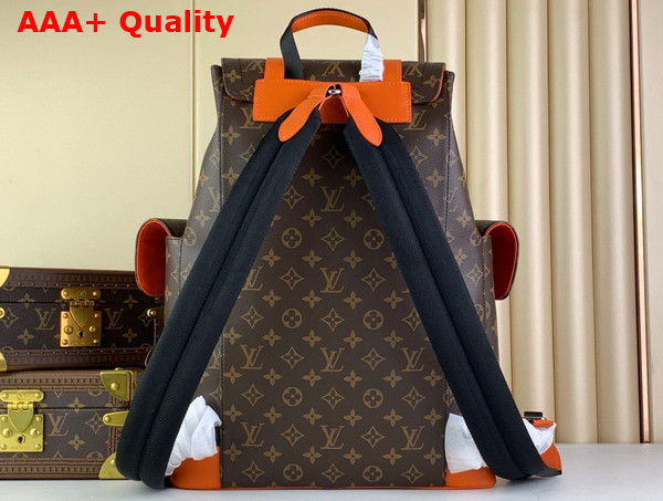 Louis Vuitton Christopher MM Backpack Orange Monogram Macassar Coated Canvas M46814 Replica