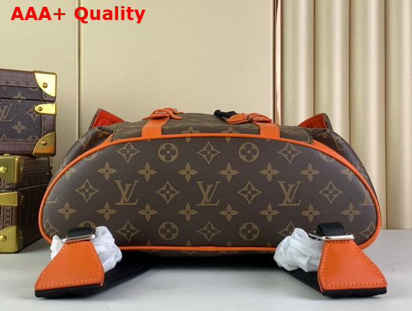 Louis Vuitton Christopher MM Backpack Orange Monogram Macassar Coated Canvas M46814 Replica