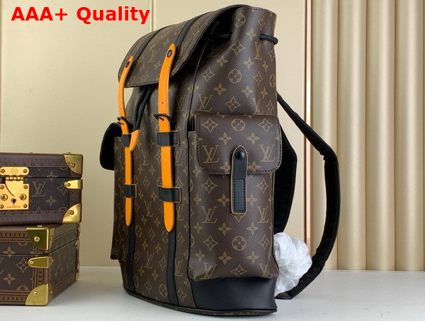 Louis Vuitton Christopher MM Backpack Radiant Sun Monogram Macassar Coated Canvas M46686 Replica