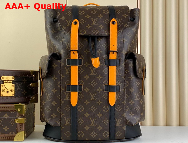 Louis Vuitton Christopher MM Backpack Radiant Sun Monogram Macassar Coated Canvas M46686 Replica