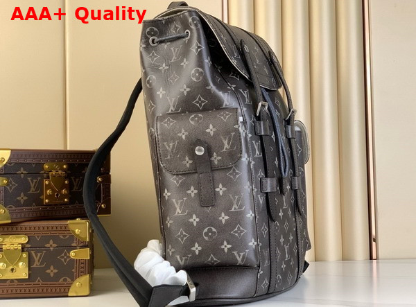 Louis Vuitton Christopher MM Backpack in Black Brushed Monogram Cowhide Leather M11521 Replica