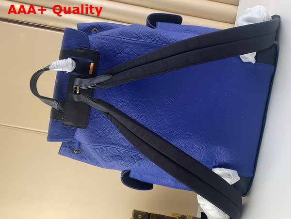 Louis Vuitton Christopher MM Backpack in Blue Monogram Embossed Taurillon Leather M21104 Replica