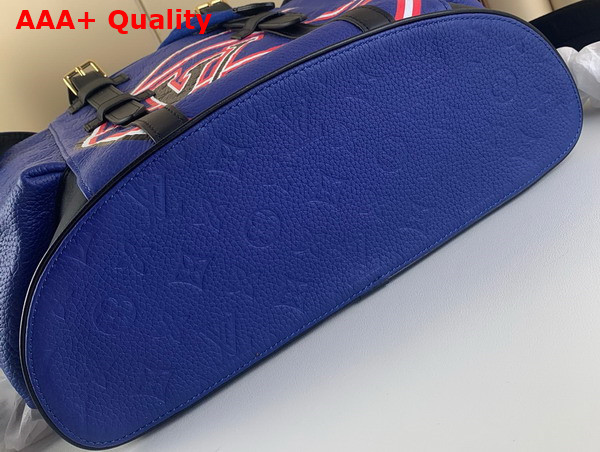 Louis Vuitton Christopher MM Backpack in Blue Monogram Embossed Taurillon Leather M21104 Replica