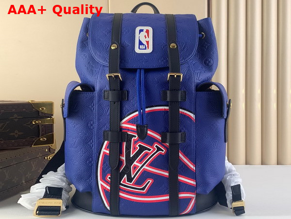 Louis Vuitton Christopher MM Backpack in Blue Monogram Embossed Taurillon Leather M21104 Replica