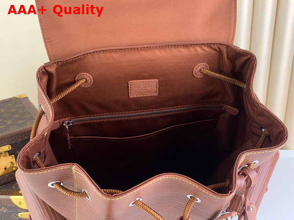 Louis Vuitton Christopher MM Backpack in Cognac Epi XL Grained Leather Replica