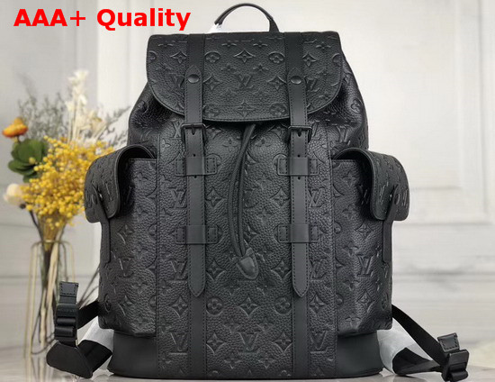 Louis Vuitton Christopher PM Backpack in Black Taurillon Cowhide Leather M55699 Replica