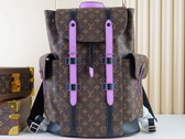 Louis Vuitton Christopher PM Monogram Macassar Coated Canvas and Purple Cowhide Leather M46247 Replica