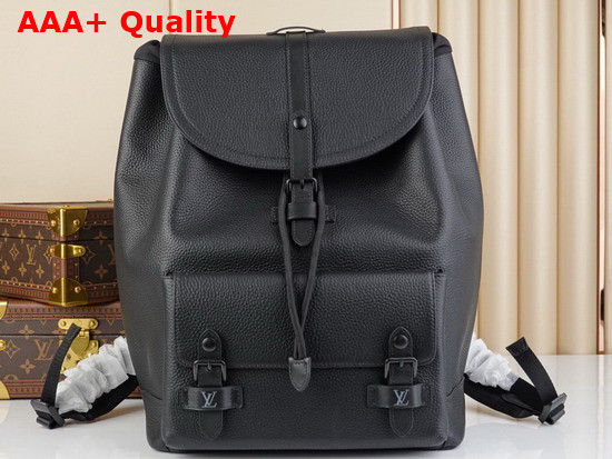 Louis Vuitton Christopher Slim Backpack in Black Taurillon Leather M58644 Replica