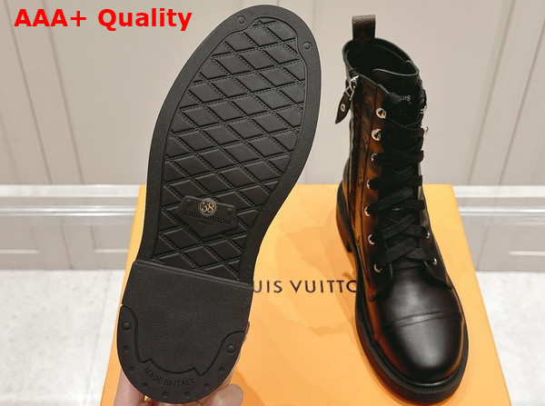 Louis Vuitton Citizen Flat Ranger Boot in Black Monogram Debossed Calf Leather 1ADAY2 Replica