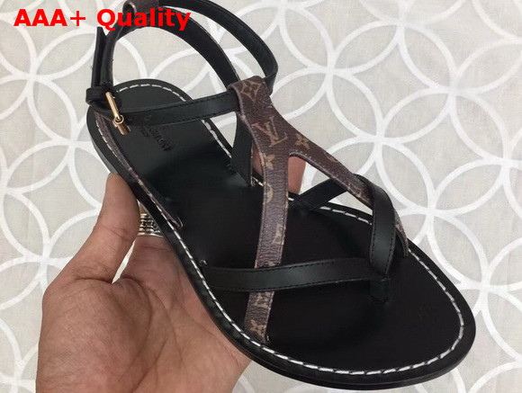 Louis Vuitton City Break Sandal Plain Calf Leather and Patent Monogram Canvas 1A3UY2 Replica