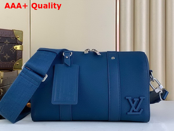 Louis Vuitton City Keepall Bag in Atlantic Blue Cowhide Leather Replica