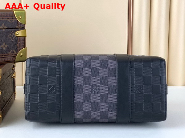 Louis Vuitton City Keepall Damier Infini Cowhide Leather and Damier Graphite Coated Canvas N40452 Replica