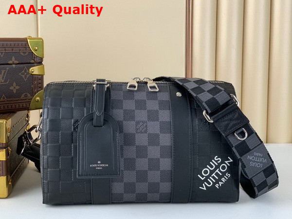 Louis Vuitton City Keepall Damier Infini Cowhide Leather and Damier Graphite Coated Canvas N40452 Replica