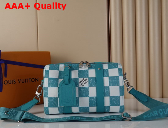 Louis Vuitton City Keepall Teal and White Damier Pattern N50076 Replica