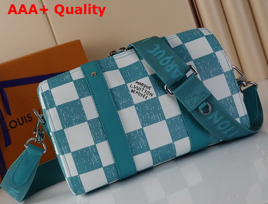 Louis Vuitton City Keepall Teal and White Damier Pattern N50076 Replica