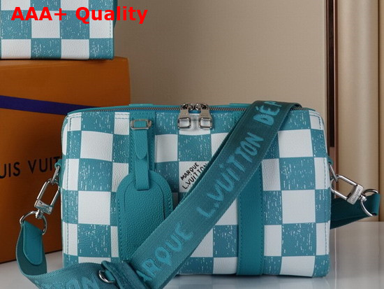 Louis Vuitton City Keepall Teal and White Damier Pattern N50076 Replica