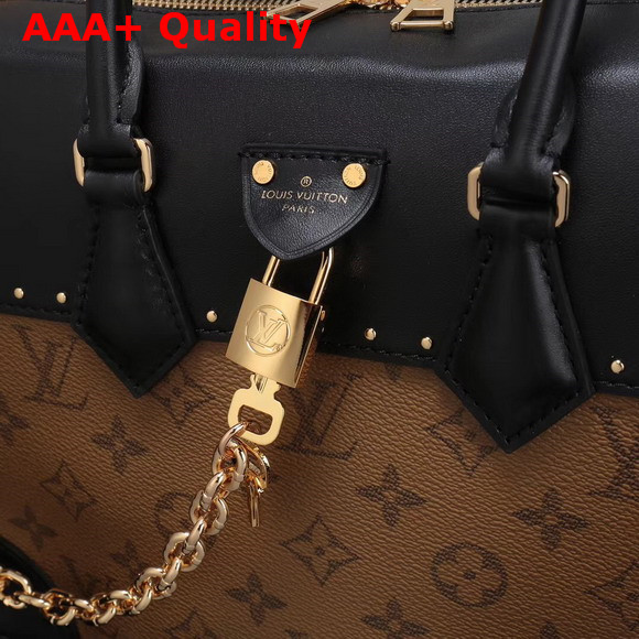 Louis Vuitton City Malle Monogram Reverse Coated Canvas and Calfskin Leather M43595 Replica