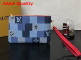 Louis Vuitton City Pouch Monogram Denim Canvas and Red Calf Leather Trim M68761 Replica