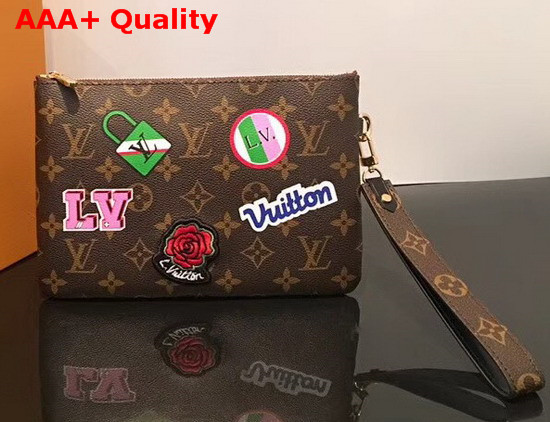 Louis Vuitton City Pouch with Printed and Embroidered Patches M63447 Replica