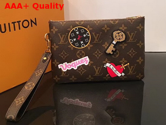 Louis Vuitton City Pouch with Printed and Embroidered Patches M63447 Replica