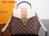 Louis Vuitton Clapton Backpack Damier Ebene Canvas and Small Grained Cowhide Leather Cream N42259 Replica