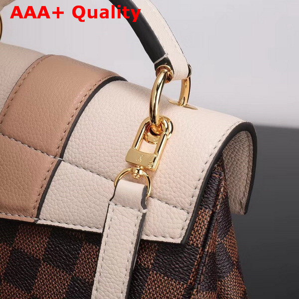 Louis Vuitton Clapton Backpack Damier Ebene Canvas and Small Grained Cowhide Leather Cream N42259 Replica