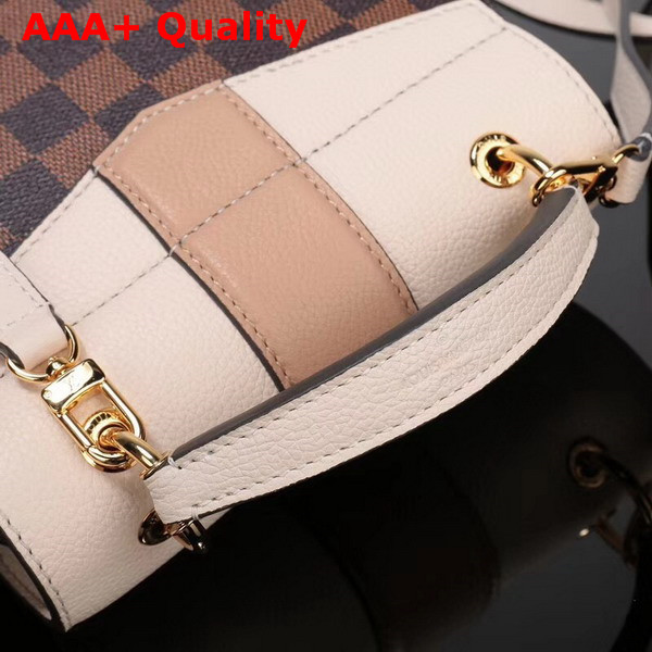 Louis Vuitton Clapton Backpack Damier Ebene Canvas and Small Grained Cowhide Leather Cream N42259 Replica