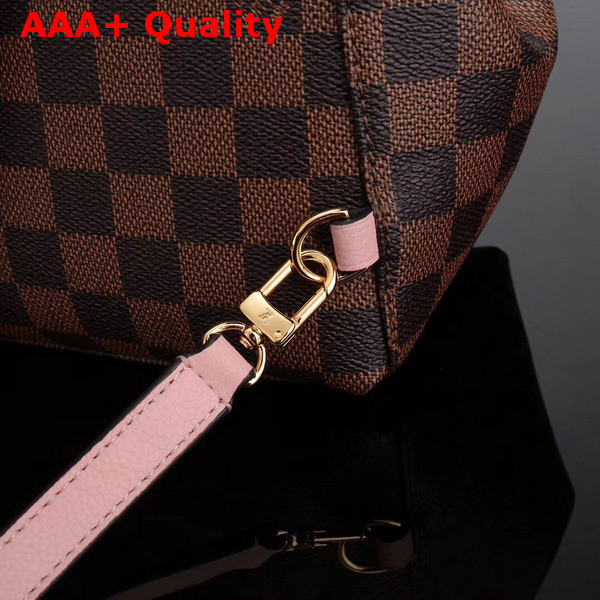 Louis Vuitton Clapton Backpack Damier Ebene Canvas and Small Grained Cowhide Leather Magnolia N42262 Replica