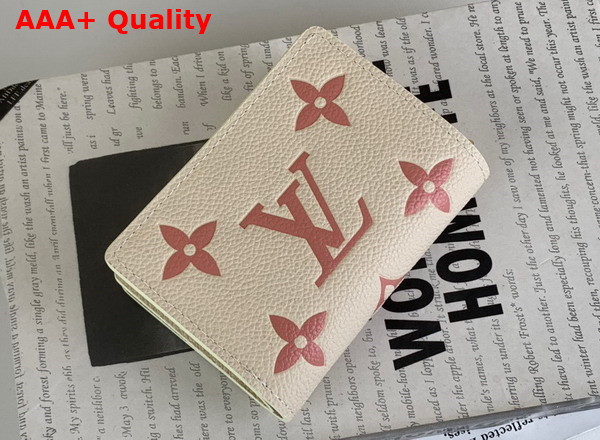 Louis Vuitton Clea Wallet Bicolor Monogram Empreinte Leather Creme Rose Trianon M81927 Replica