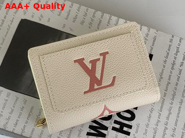 Louis Vuitton Clea Wallet Bicolor Monogram Empreinte Leather Creme Rose Trianon M81927 Replica