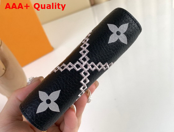 Louis Vuitton Clea Wallet Black Monogram Empreinte Embroidered M81139 Replica