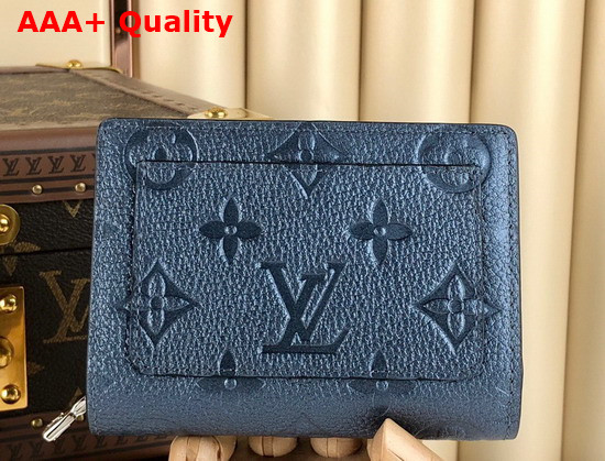 Louis Vuitton Clea Wallet Navy Blue Monogram Empreinte Leather M80943 Replica