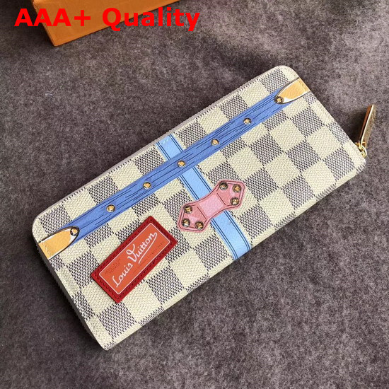 Louis Vuitton Clemence Wallet Printed Damier Azur Coated Canvas N60109 Replica