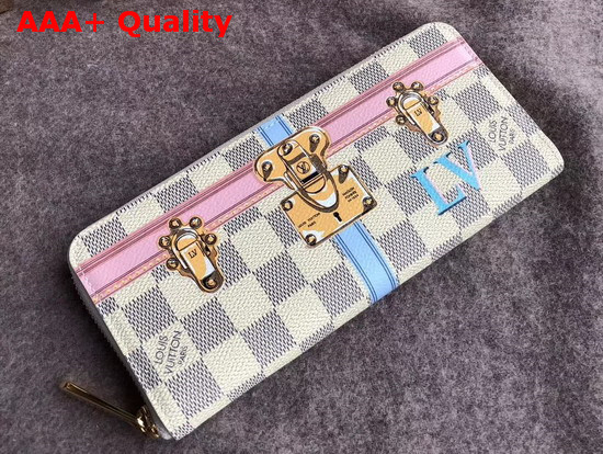 Louis Vuitton Clemence Wallet Printed Damier Azur Coated Canvas N60109 Replica