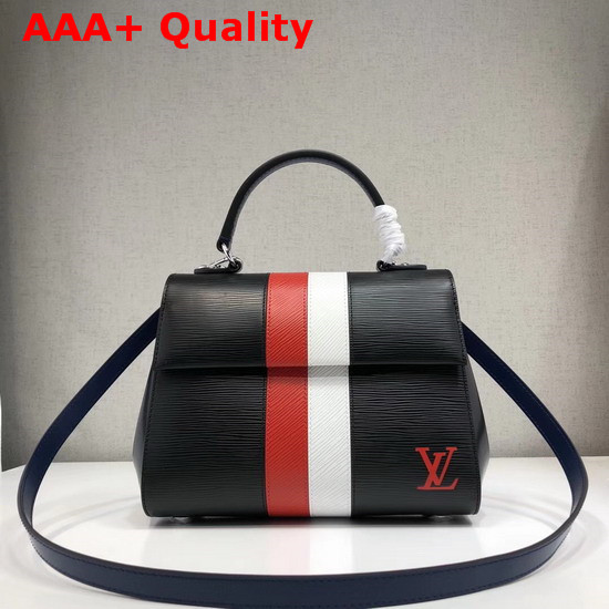 Louis Vuitton Cluny BB in Black Epi Leather with Red and White Stripe Replica