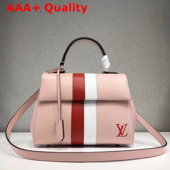 Louis Vuitton Cluny BB in Pink Epi Leather with Red and White Stripe Replica