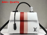 Louis Vuitton Cluny BB in White Epi Leather with Red and White Stripe Replica