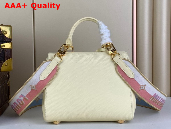 Louis Vuitton Cluny Mini Handbag Quartz White Epi Leather Gold Color and Multicolour Finish Hardware M22946 Replica