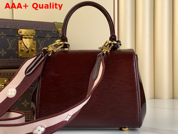 Louis Vuitton Cluny Mini Handbag in Wine Red Epi Leather Replica