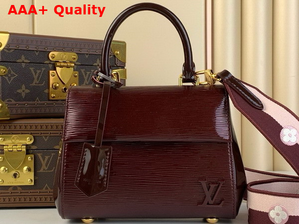 Louis Vuitton Cluny Mini Handbag in Wine Red Epi Leather Replica