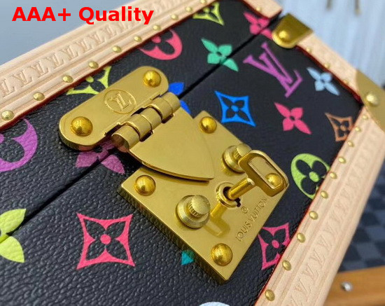 Louis Vuitton Coffret Tresor 24 Black Multicolor Canvas Blue Microfiber Lining Replica