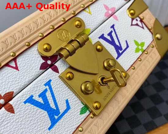 Louis Vuitton Coffret Tresor 24 White Multicolor Canvas Rose Ballerine Microfiber Lining Replica